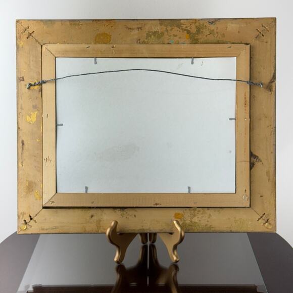 VTG Oil Painting of Two Roses Framed in Ornate Gold Frame - Artist Signed “IRIS” - Picture 5 of 9